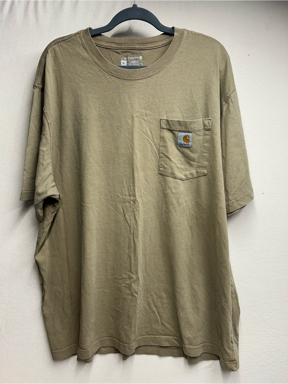 Carhartt Men's Short-Sleeve Pocket Tee in Olive/Tan